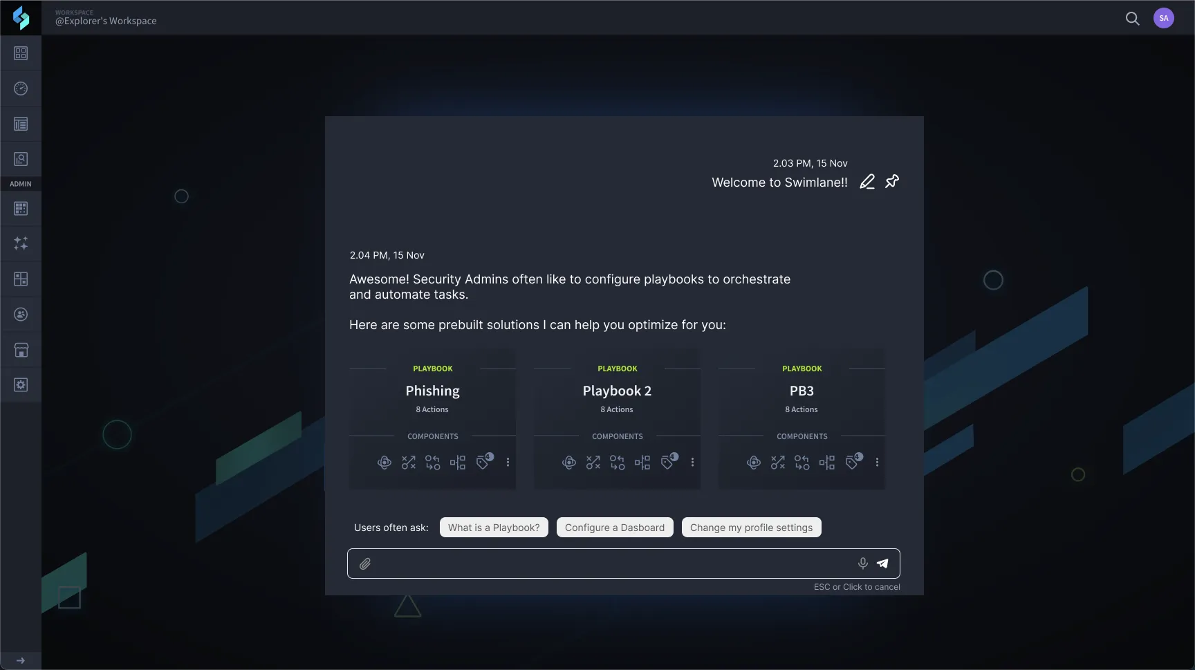 Early prototype where AI assists users during first-time onboarding