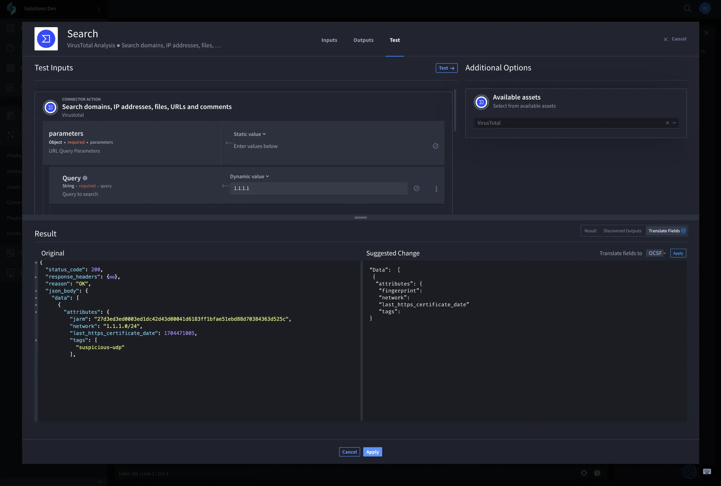 User translating fields with the help of Hero AI in the development console